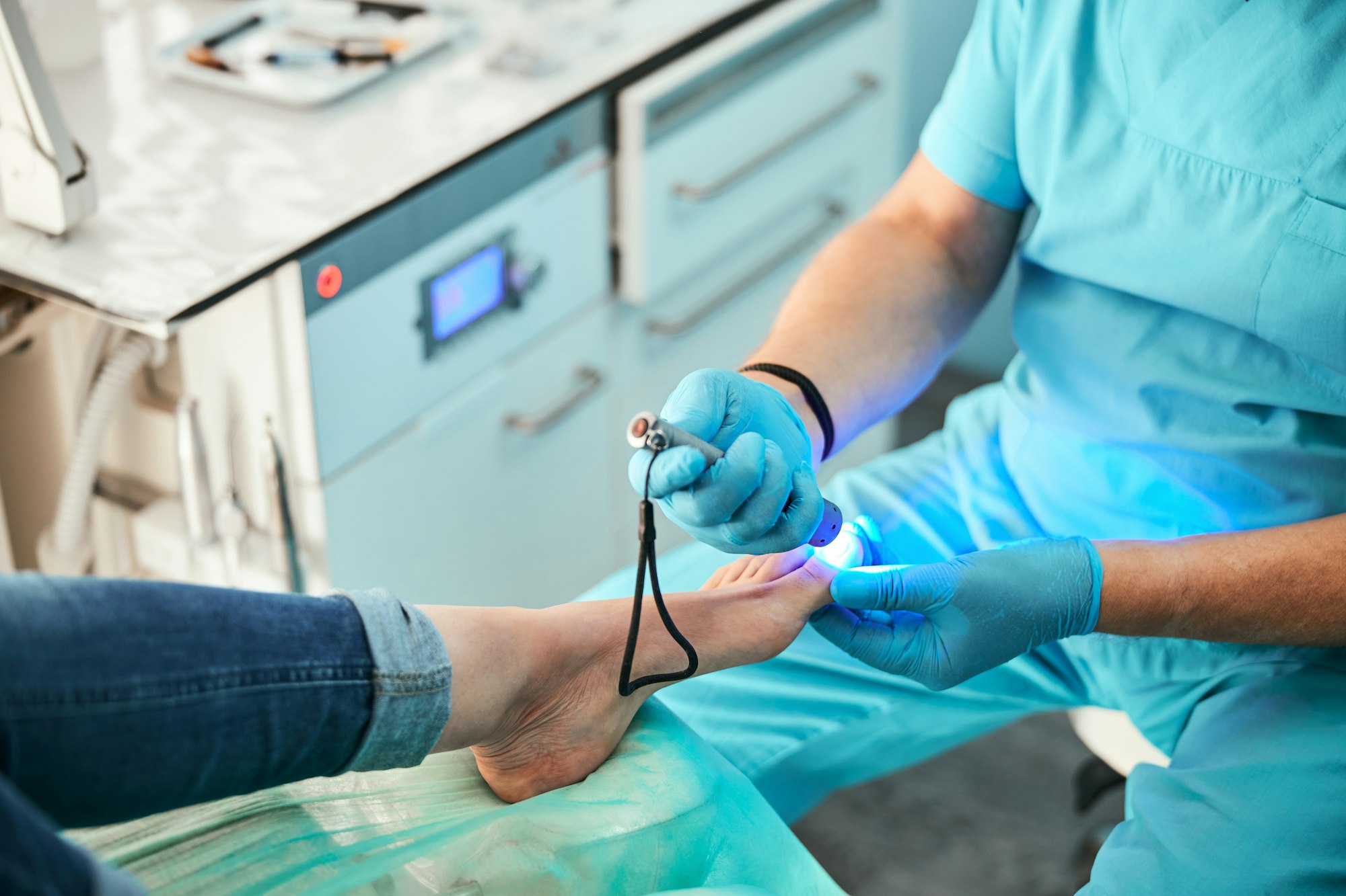 Competent medical worker consulting his patient in clinic